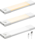 Set of three white EZVALO rechargeable motion sensor lights