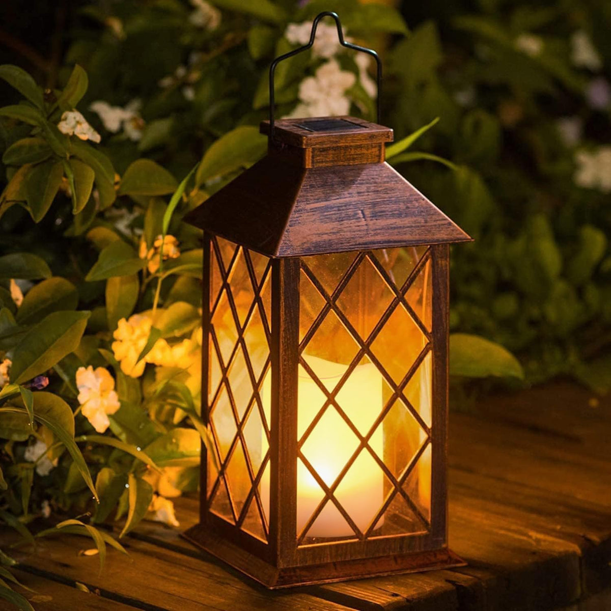 TAKE ME Solar Candle Lanterns – 14 in, Set of 2