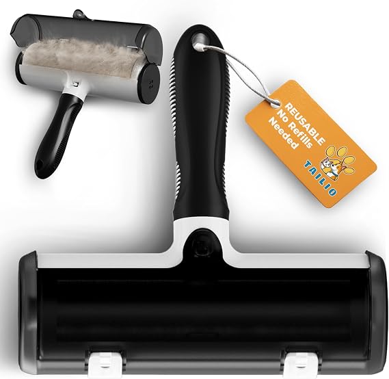 Tailio Reusable Pet Hair Remover Roller – Black