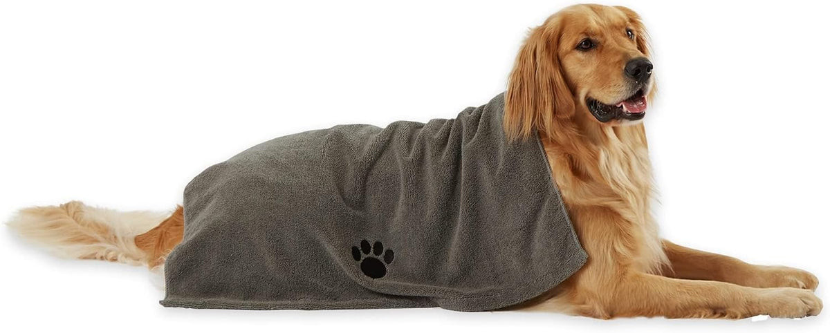 Bone Dry Microfiber Pet Towel – Gray, 41 × 23.5 in